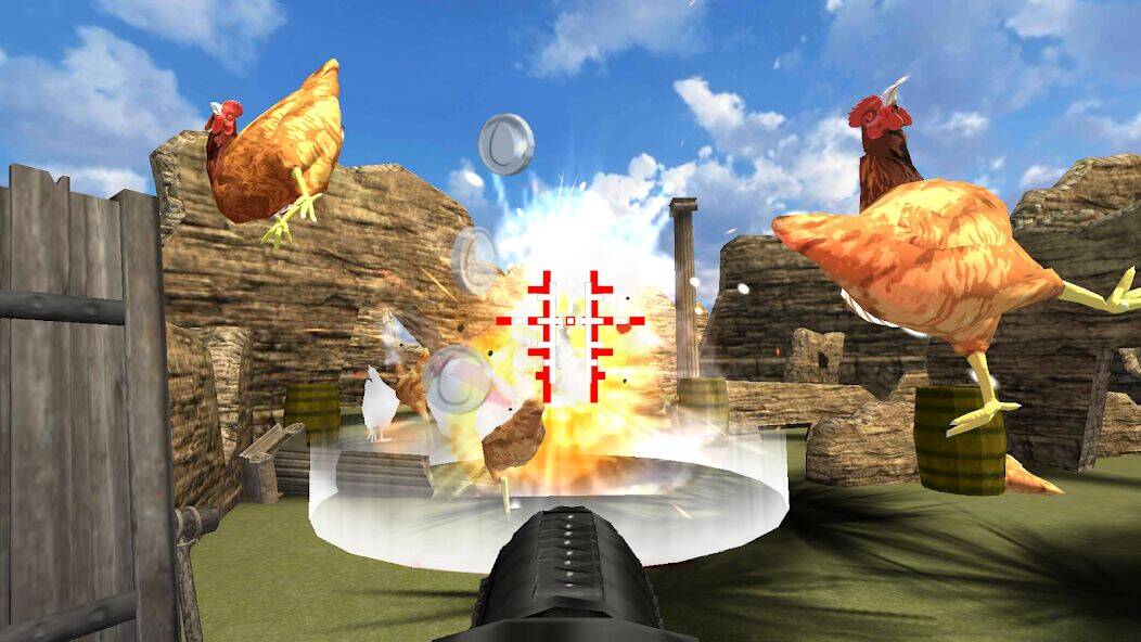 Скачать взломанную Cluck Shot: Chicken Gun Game [Бесплатные покупки] MOD apk на Андроид