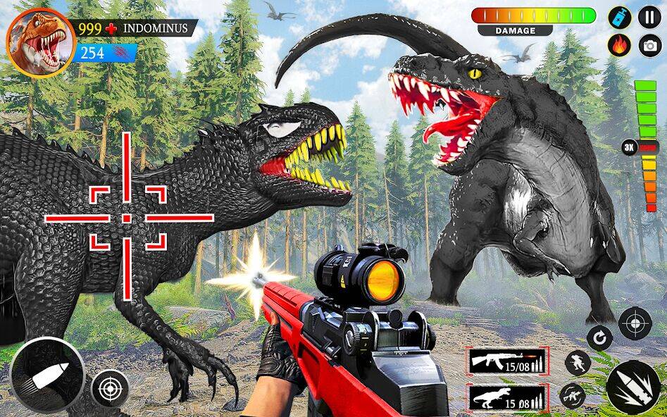 Скачать взломанную Wild Dinosaur Hunter Gun Games [Много монет] MOD apk на Андроид
