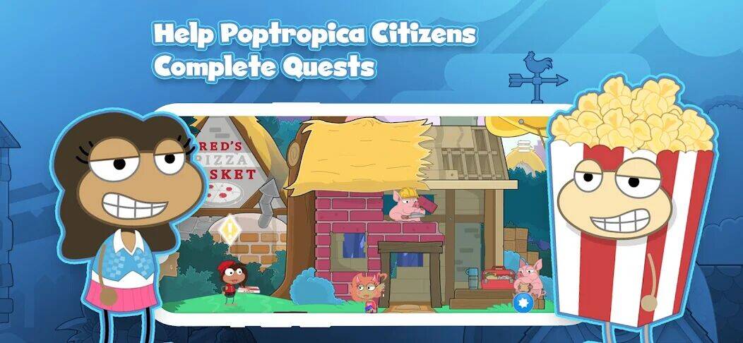 Скачать взломанную Poptropica: Fun Kids Adventure [Много денег] MOD apk на Андроид