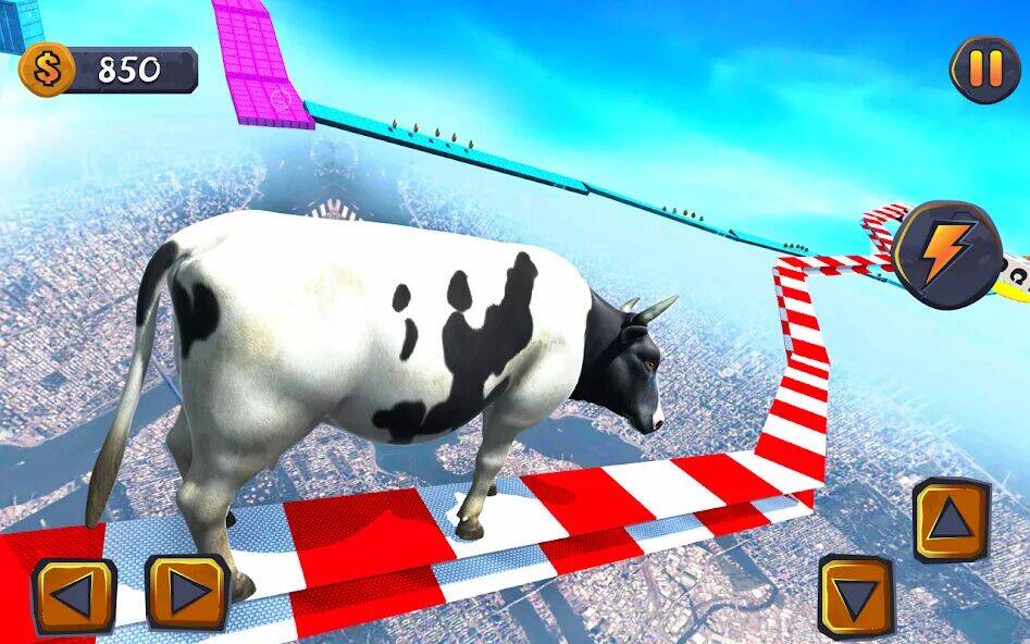 Скачать взломанную Эпическая игра Cow Ramp Rush [Бесплатные покупки] MOD apk на Андроид