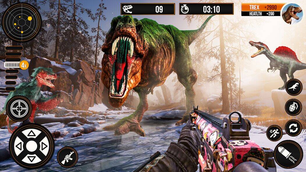 Скачать взломанную Игры Охотник на динозавров [Много денег] MOD apk на Андроид