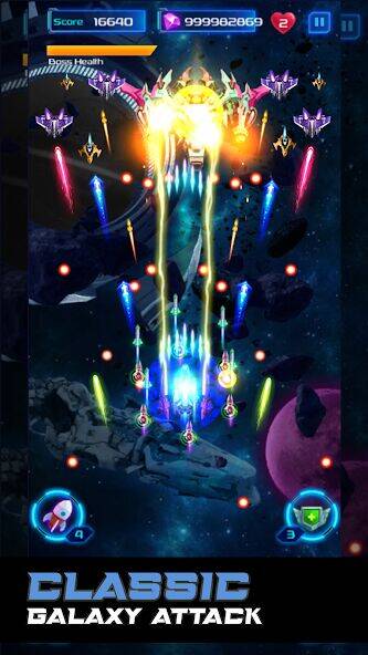 Скачать взломанную Galaxy Attack: Space Shooter [Мод меню] MOD apk на Андроид