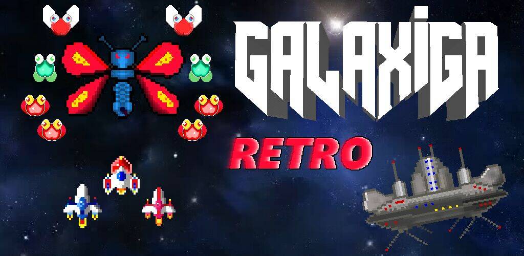 Скачать взломанную Galaxiga Retro Arcade Action [Мод меню] MOD apk на Андроид
