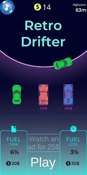Скачать взломанную Retro Car Drifter - 2D [Бесплатные покупки] MOD apk на Андроид