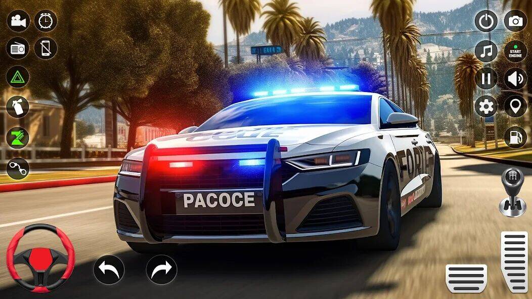 Скачать взломанную US Police Car Chase Simulator [Много денег] MOD apk на Андроид