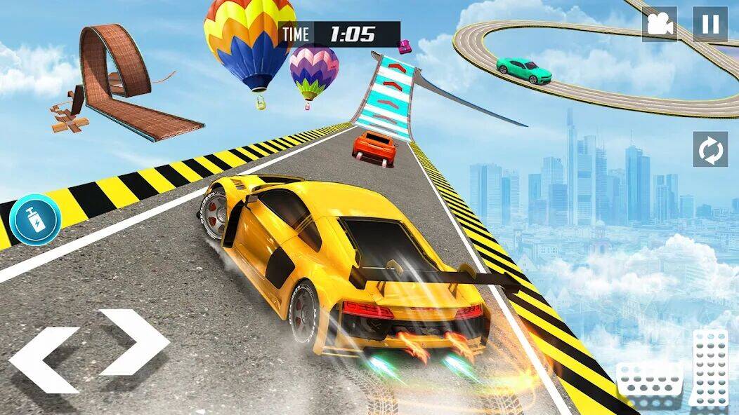 Скачать взломанную GT Car Stunt Race: Mega Ramps [Много денег] MOD apk на Андроид