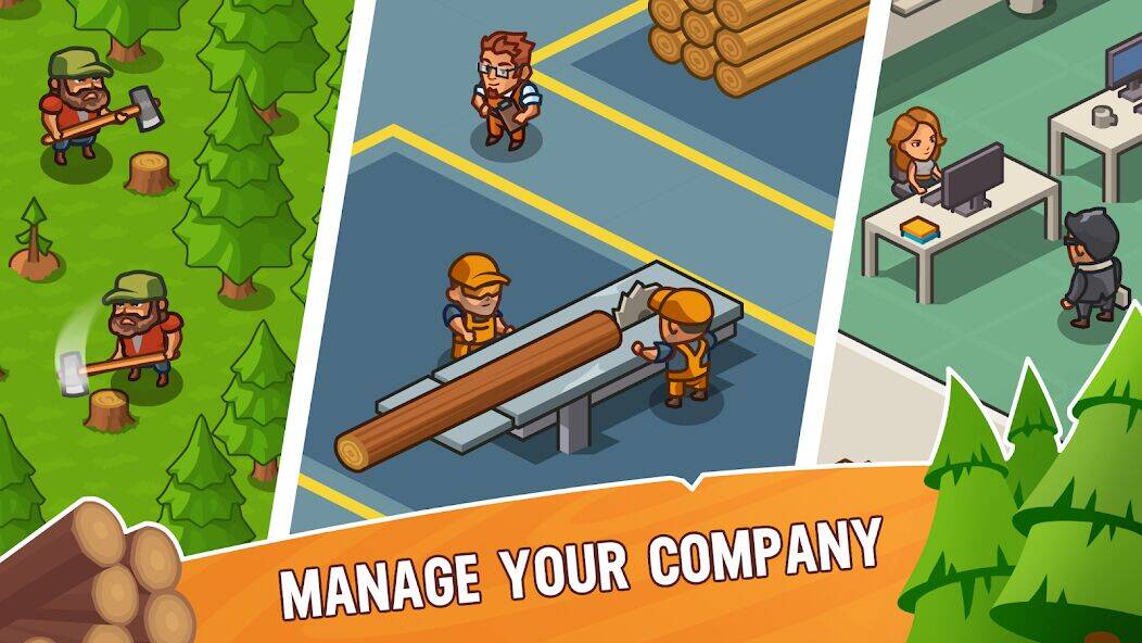 Скачать взломанную Lumber Inc Tycoon [Мод меню] MOD apk на Андроид