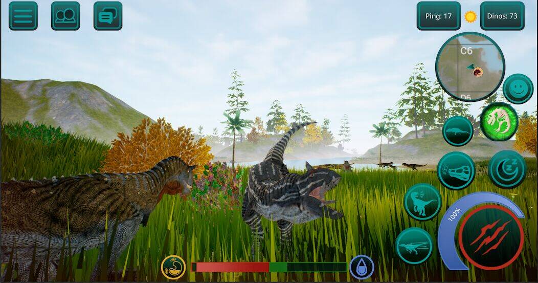 Скачать взломанную Динозавры Онлайн: Симулятор 3D [Мод меню] MOD apk на Андроид