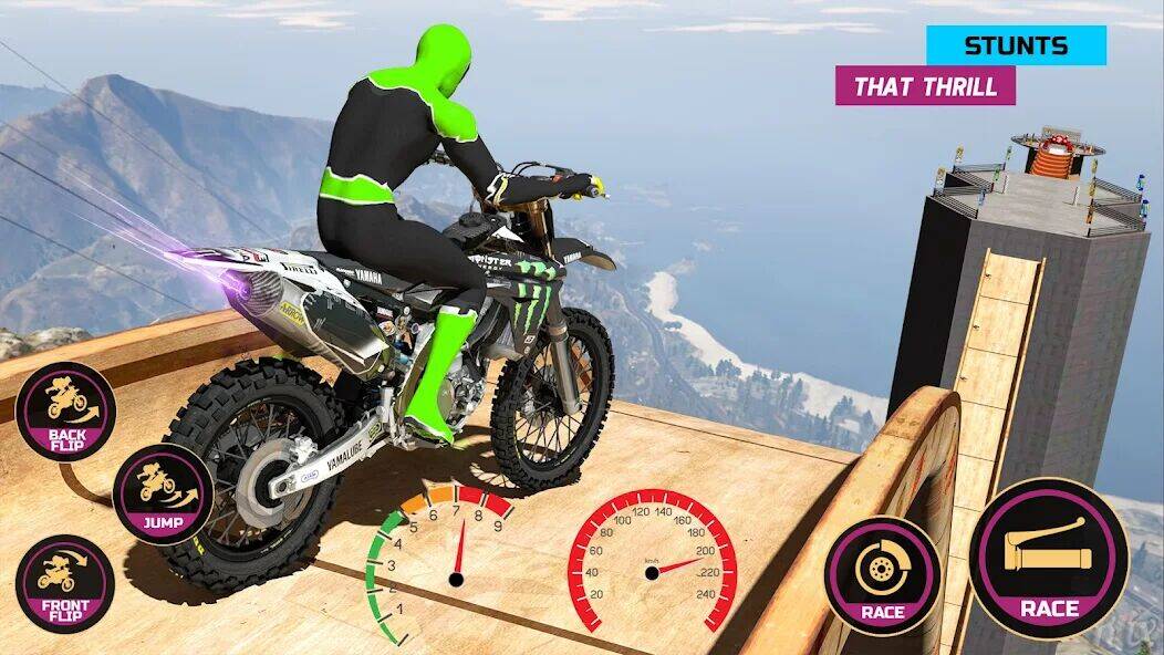 Скачать взломанную Racing Bike Stunt Games Master [Много монет] MOD apk на Андроид